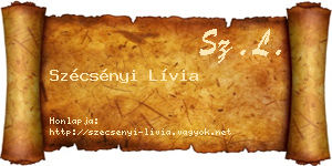 Szécsényi Lívia névjegykártya