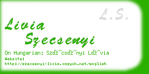 livia szecsenyi business card